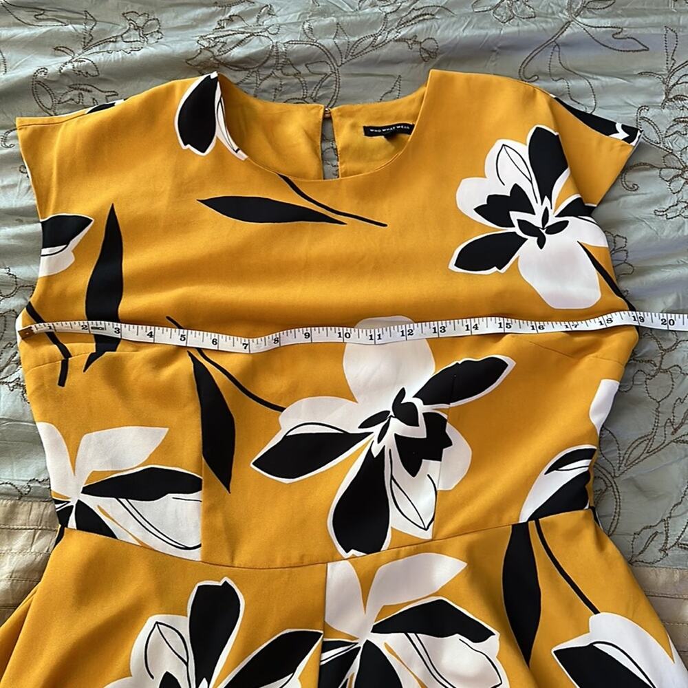 Who What Wear | Yellow Floral Midi Dress Size M - Picture 13 of 15